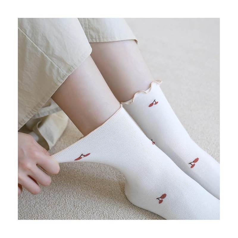 OFFTESTY Women's Crew Socks, Casual, Cotton, Cute, Fresh Socks, Set
