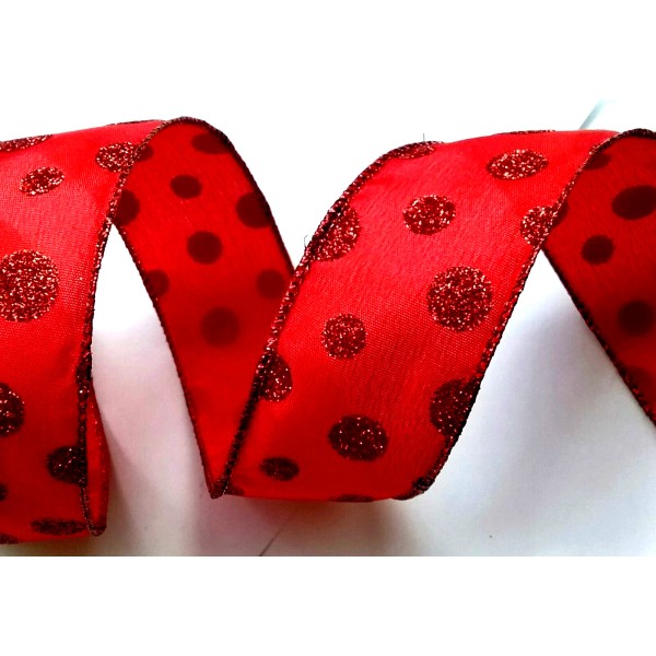 Expressions Christmas 1.5" by 2 yd Wired Ribbon Bright Red