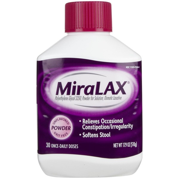 MiraLAX Laxative Powder 30 Doses, 17.9 Ounce