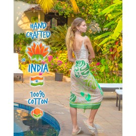 Mandala Life Art Blue Women's Sarong, Pareo, Bikini Cover Up, Beach Towel, Wrap Skirt, Tapestry, Wrap Scarf, Neckerchief, High-Quality Rayon, Soft and Light, Botanical