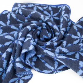 Gloop Women's Scarf XXL Knitted Triangle Scarf Knitting Pattern Neckerchief Triangular Scarf for Women without Scratching on Skin 188 x 120 cm, darkblue