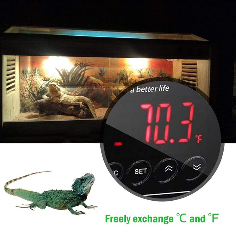 Reptile Terrarium Thermostat Controller, NEKOSUKI Upgrade Digital LED Temperature Controller