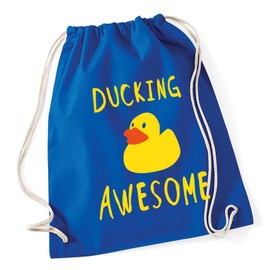 Hippowarehouse Ducking awesome Drawstring Cotton School Gym Kid Bag Sack 37cm x 46cm, 12 litres