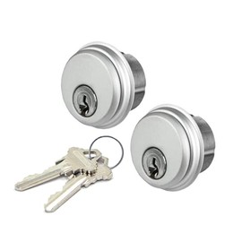 Storefront | Commercial | Glass Door | Mortise Key Cylinders with Keys Alike for Deadbolt, Deadhook, Hookbolt, Deadlatch Lock | Available in Aluminum and Duronotic Finishes (Aluminum)