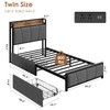 GarveeHome Twin Size Bed Frame with 2 Storage Drawers and