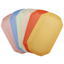 YapitHome 6 Large Dinner Plates Set Plastic Oval Plastic Plates Reusable for BBQ, RV, Party, Picnic, Camping