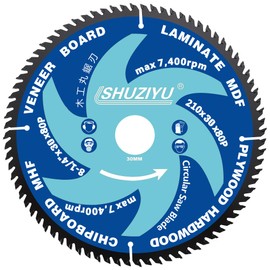 LSHUZIYU. 210mm 80T, Centre Hole 30mm with 25.4-22.23-20-15.88mm Washer. Wood Working Circular Saw Blade. Mitre Saw Blade, Table Saw Blade