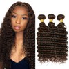 Color #4 Bundle Dark Brown Deep Wave Human Hair Bundles