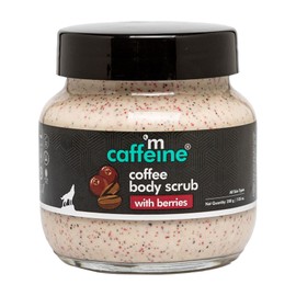 mCaffeine Creamy Coffee Body Scrub with Berries for Soft & Moisturized Skin | Mildly Exfoliates to Remove Tan & Dry Skin | Exotic Coffee-Fruit Aroma | Winter Care Body Scrub for Women & Men - 200g