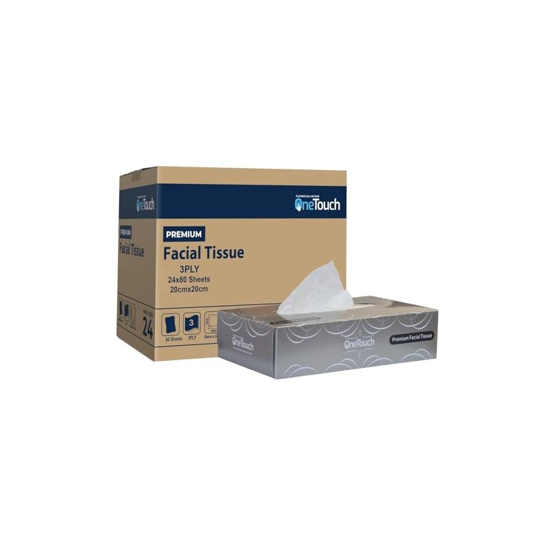3-Ply Facial Tissues Soft & Premium Tissue Paper 80 Sheets