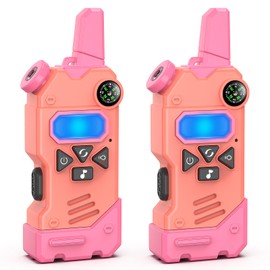Walkie Talkies for Kids with Customized Color Channels,Unique Toy with Compass Flashlight and Magnifying Glass,Perfect Christmas Birthday Gift Toy Gifts for 3 4 5 6 7 8 9-12 Year Old Boys Girls