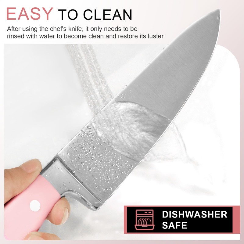 Pink Knife Set,14 Pieces Professional Kitchen Knife Set with Universal