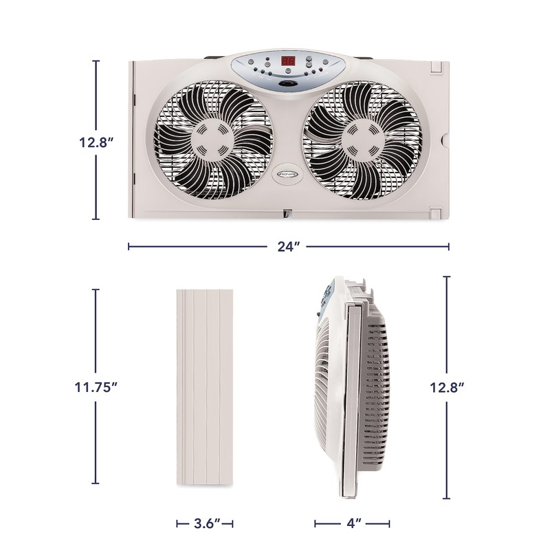 Bionaire Window Fan with Reversible Airflow Blades – 3-Speed Settings,