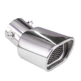 Inlet 63mm(2.5") Car Exhaust Tail Pipe Muffler Stainless Steel Exhaust Tips Square Mouth Thickening Bend, Outlet 94mm(3.7")