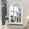 Tanmicoshomy Arched Bathroom Mirror 20x30 Inches, Natural Shell and White