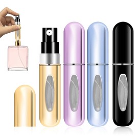 CNMTCCO Perfume Atomiser, Pack of 4 Perfume Bottles, Perfume Atomiser for On the Go, Small and Portable, Suitable for Air Travel, Handbags, Travel (5 ml)