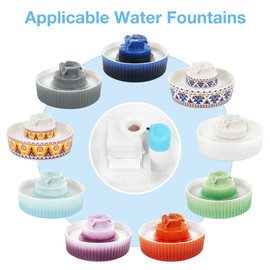 Lawfery Replacement Sponge Foam Filter for Ceramic Cat Water Fountain, 8 Filters Pack