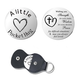 Inspirational Christian Gifts for Women Men Boyfriend Girlfriend Pocket Hug Token for Husband Friend Wife Birthday Motivational Keychain Gift for Brother Sister Christmas Gifts for Son Daughter