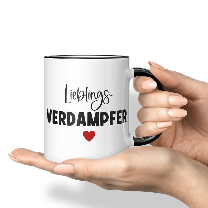JUNIWORDS Tasse, Lieblings-Verdampfer, Schwarz (7772864)
