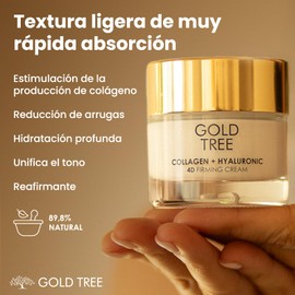 GOLD TREE Anti-Fleckencreme für Damen, mit Hyaluronsäure, schnell einziehend, für Haut mit Lichtfehlen. Feuchtigkeitsspendende Gesichtscreme für Damen, trockene Haut, Tag und Nacht