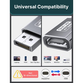 JSAUX 4K DisplayPort to HDMI Adapter 2-Pack, DP PC to HDMI Monitor Converter Video UHD 2K@120Hz,4K@30 DP to HDTV Male to Female Uni-Directional Adapter Compatible with Dell, Lenovo, HP,GPU, AMD -Grey