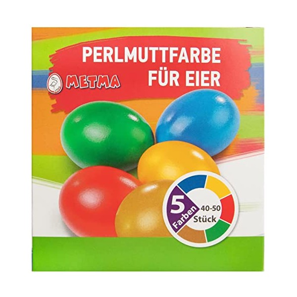 Metma B021 Colours, Pack of 5, Pearl, Yellow, Red, Green,