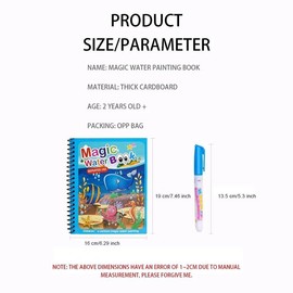 Magic Water Painting Book with Pen, 1 Count Reusable Coloring Book, Magic Painting Board, Suitable for 3-6 Years Old Teenager:_Sky Blue_1 Count