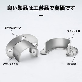 SHULLIN 2PCS Stainless Steel Closet Pole Socket Clothes Closet Rod Bracket U Shaped Flange Rod Holder Closet Rod Support Hanger Pole Shower Rod Holder Closet Rod Holder,Suitable for 32mm Diameter