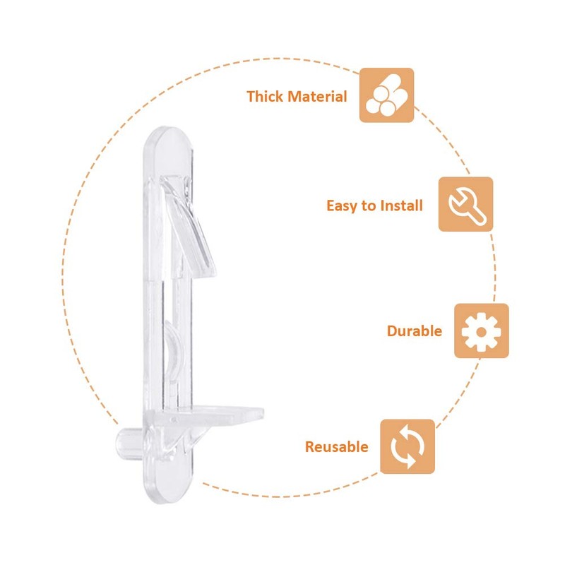 INCREWAY 30 Pack Shelf Support Peg, Clear Plastic Cabinet Shelf