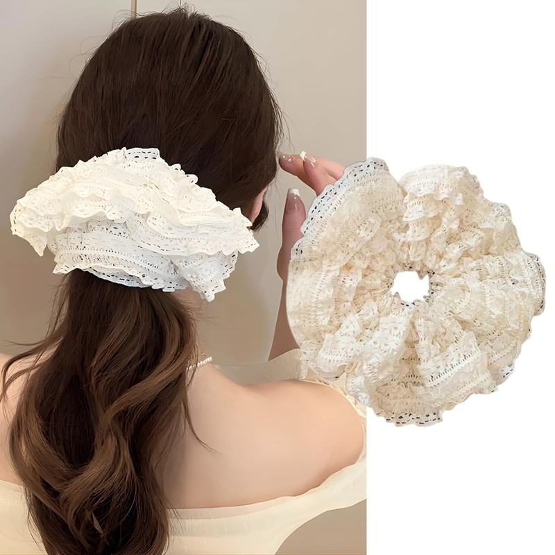 40Bandit Large Adult Scrunchies, Black, White, Hair Accessories, Hair Elastics