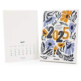 Grabie 12-Month Watercolor Calendar Set For 2025 desktop calendar