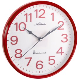 Atlanta 4378 Radio Wall Clock, red