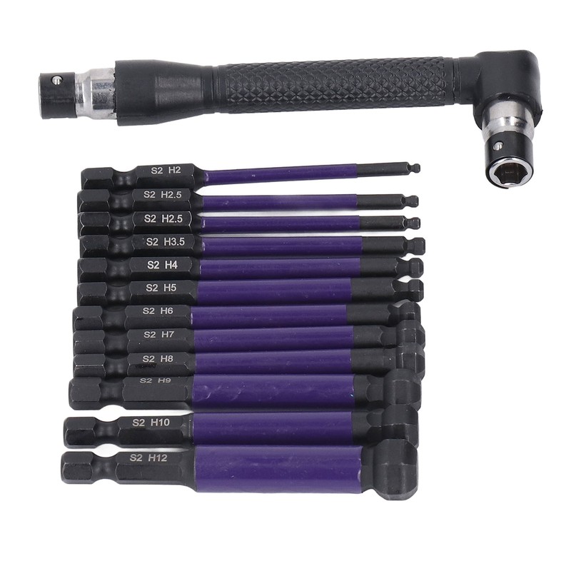 13PCS Set Hex Ball Bit Set 1/4 S2 Alloy Steel
