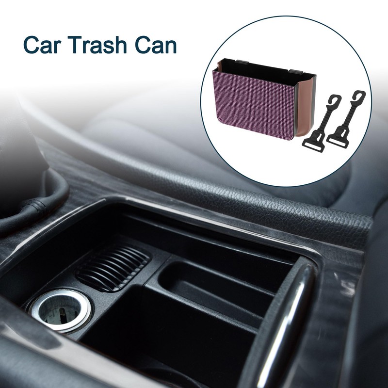 TUCKBOLD Car Trash Can Portable Front Seats Trash Bin Pink