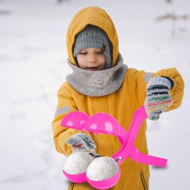 JAMARA 461150 Snow Play Schneeballzange Duo 38cm - Kinder Schneeball Snow Zange, Schneekugel Maker, Geschenkidee für Jungen und Mädchen, Schneebälle in Sekunden Formen, Pink