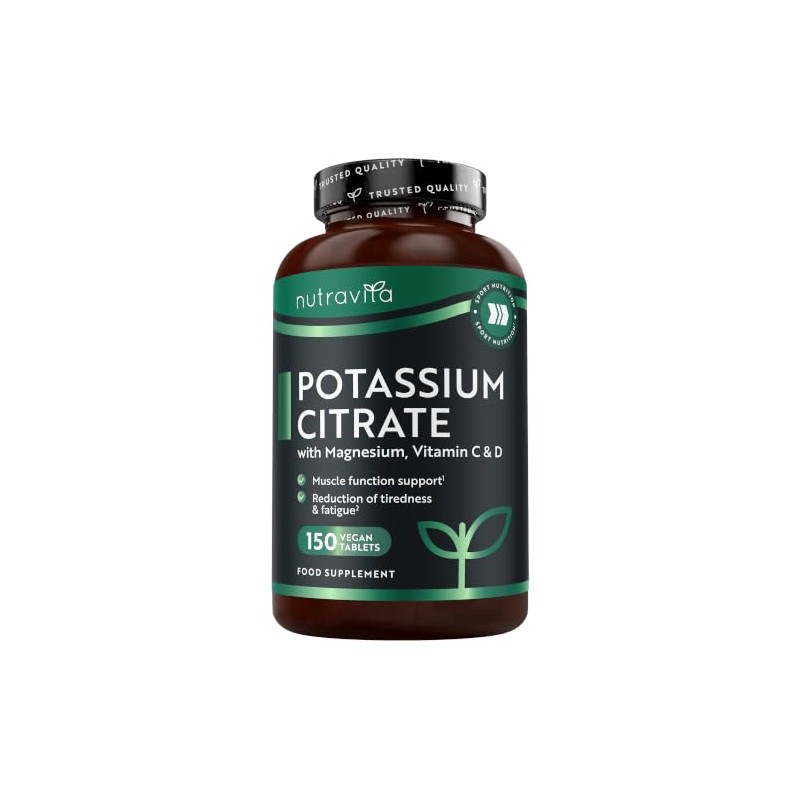 Nutravita Potassium Supplements 1540mg with Vitamin C, D & Magnesium