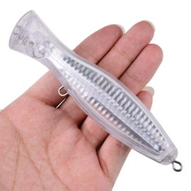 Aneew 5pcs Big Large Popper Topwater Bass Fishing Lures Hard Baits 12cm/37g Floating Unpainted Blank Crankbaits DIY Making Kit Trout Perch Pike Salmon Musky Saltwater Freshwater