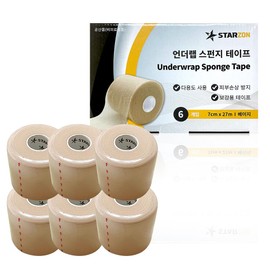 STARZON 30 Yards UnderWrap Pre-wrap Athletic Tape Foam Tape Sports Foam Underwrap Bandage Athletic Foam Tape for Wrists Elbows Knees Ankles Hair, 2.76 Inches Beige