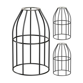 ledscom.de Pack of 3 Cage Lampshade, Black, 122 mm Diameter