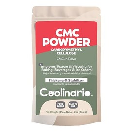 Coolinario Carboxymethyl Cellulose - CMC Powder - Tylose Powder - (2 Oz) Food Grade Thickener & Stabilizer for Baking, Beverages & Ice Cream | Improves Texture & Viscosity | Ideal for Gluten-Free Baking & Molecular Cooking | CMC Para Helados