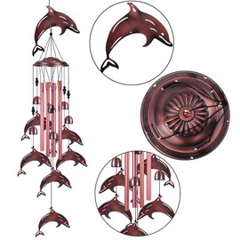 Dolphin Wind Chimes for Garden, Home, Balcony, Yard, Outdoor Decoration, Blessing Wind Bells, Memorial Wind Chime, Wind Catcher, Dolphins Wind Chimes Xmas Gifts for Mom, Grandma, Family, Women, Friend