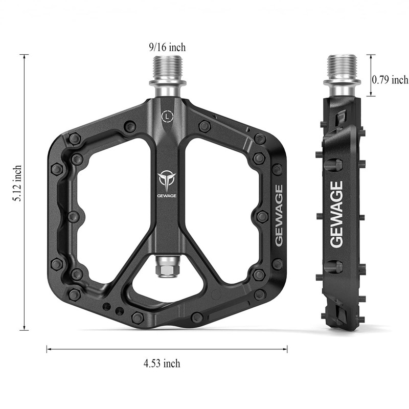 Mountain Bike Pedals - 9/16" Nylon Fiber Bicycle Flat Pedals