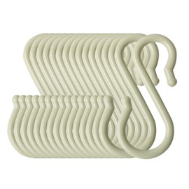 uxcell 16 Pack S Shaped Hooks Plastic Hanger for Kitchen Bathroom Closet Holder Pots and Pans Cups Utensils Coats Towels Hanging Light Green