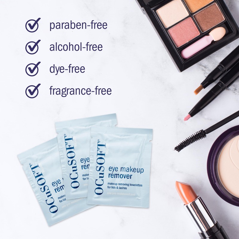 OCuSOFT Beauty Eye Makeup Remover, Individually Wrapped Makeup Removing Towelettes