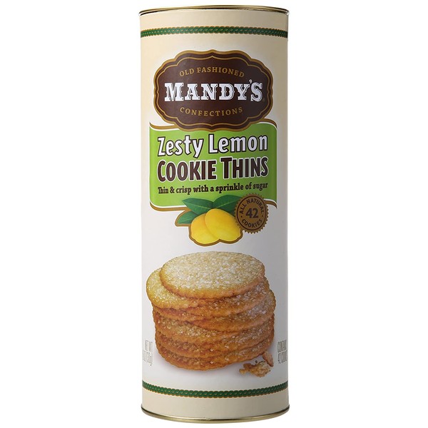 Mandy's Cookie Thins, Zesty Lemon, 4.6 Ounce (Pack of 12)