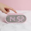 mooas Pop Mirror Digital Alarm Clock, LED Desk Pink Clock