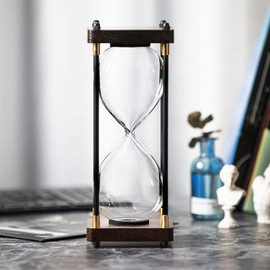 Befüllbare Sanduhr, Schwarzer Holzrahmen Dekorativer Sanduhr (Leere Sanduhr, Große Größe)