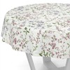 ANRO Oilcloth Tablecloth Oilcloth Tablecloth Washable Garden Tablecloth Flowers Round
