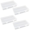 Thintinick 4 Pack Rectangular Clear Plastic Storage Containers Box with