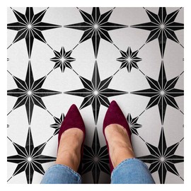 Star Tile Stencil - Geometric Cement Tile Stencils for Painting Tiles - Reusable Tile Stencils for Home Makeover - Paint Your Old Tile And Save - Floor Painting Stencils - (X-Large Tile Stencil 16x16)